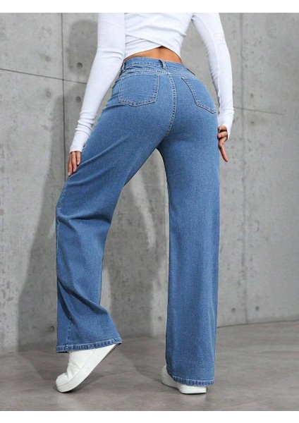 Kadın Baggy Fit Denim Jean Yıkamalı Pantolon fiyatları