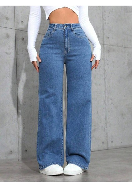 Kadın Baggy Fit Denim Jean Yıkamalı Pantolon modelleri