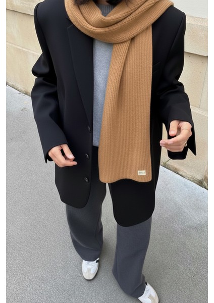 Kahve Triko Örgü Atkı Şal Omuz Şalı fırsatları