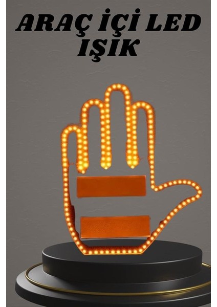 Msa-Shop El Orta Parmak LED Kumandalı Araç Içi Reflektör Arka Cam El Simgesi fiyatları
