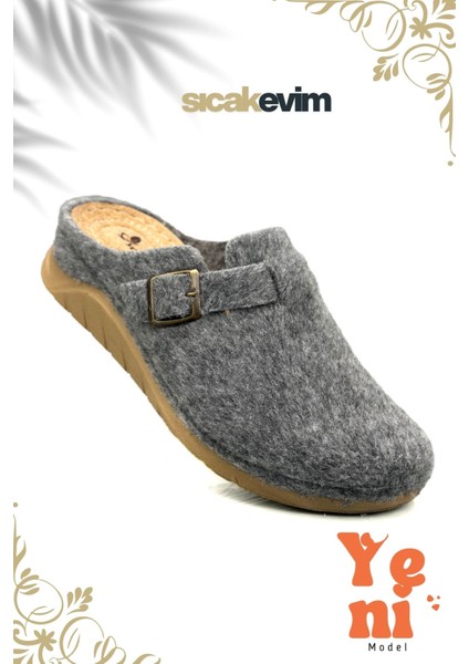 Erkek Ev Terliği – Poli Taban Hafif Tabanlı Sıcak Tutan Halı Terliği Gri modelleri