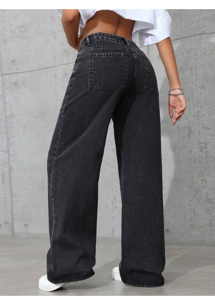 Kadın Baggy Fit Denim Jean Yıkamalı Pantolon fiyatları