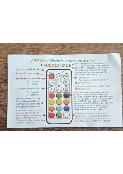 366 Modlu LED Renk Denetleyici ,3pın WS2811 WS2812B Için LED Denetleyici-Led Kumandası modelleri