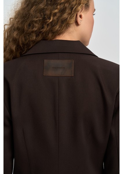 Briella Belden Oturtmalı Kahve Blazer