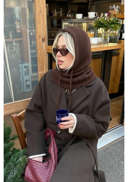 Acı Kahve Triko Örgü Balaclava Bere Şapka modelleri
