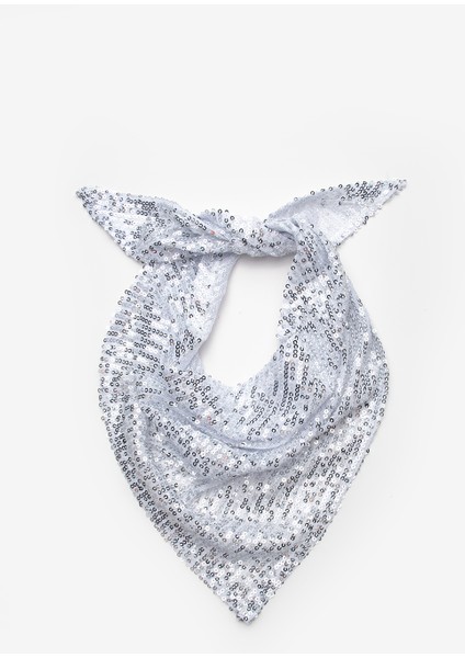 Gümüş Pullu Kız Çocuk Üçgen Bandana fırsatları
