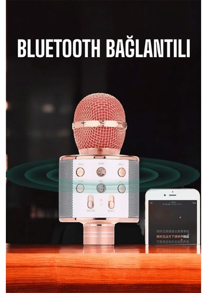 Msa-Shop Kablosuz Bluetooth Karaoke Mikrofon USB ve Aux Girişli, Yüksek Ses Kalitesi indirimleri