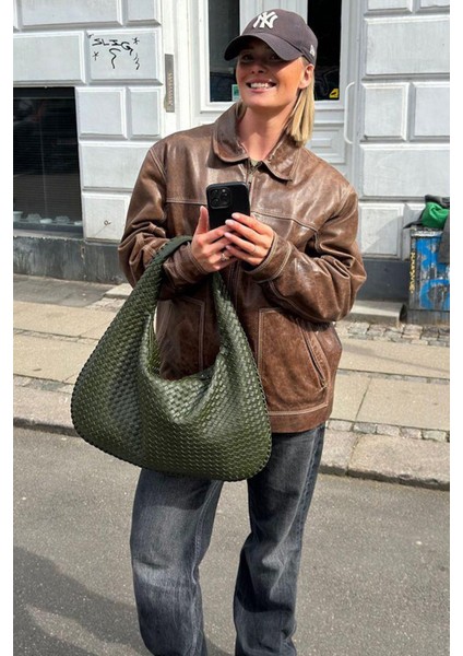 Kadın Retro Xl Yeşil Omuz Çantası