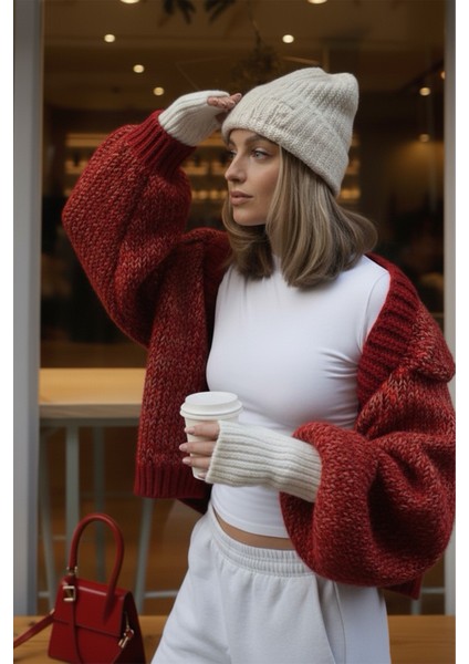 Ekru Triko Örgü El Isıtıcı Kolluk Parmaksız Eldiven fırsatları