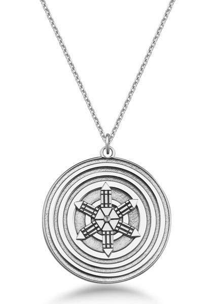 Atlantis Mandalası Gümüş Kolye