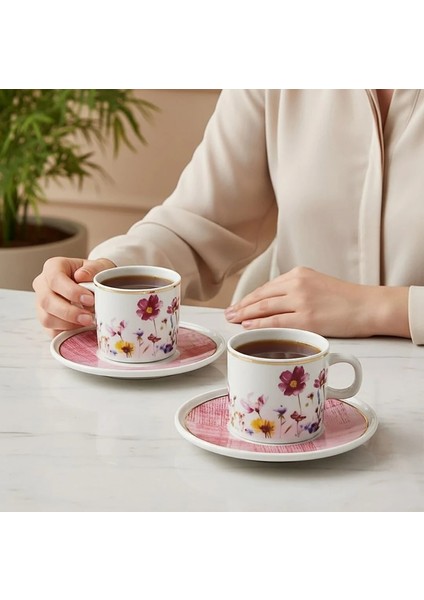 Mental 4 Parça Çay Fincan Takımı 67092 Pembe