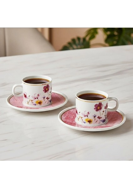 Mental 4 Parça Çay Fincan Takımı 67092 Pembe fırsatları