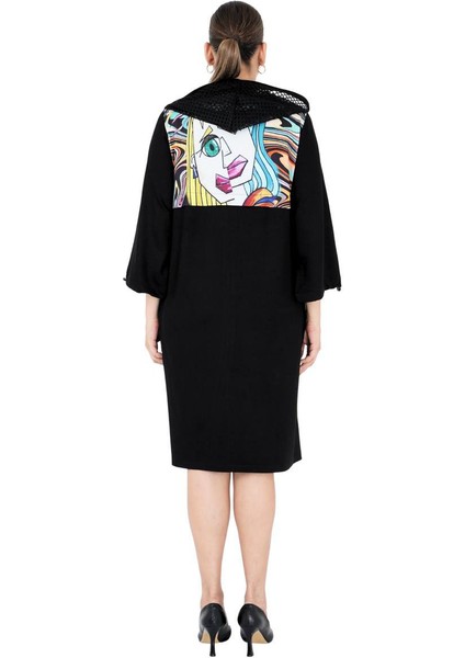 Kadın Büyük Beden Kapüşonlu Spor Midi Elbise