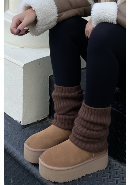 Acı Kahve %100 Akrilik Üst Kalite Triko Örgü Çorap Tozluk indirimleri