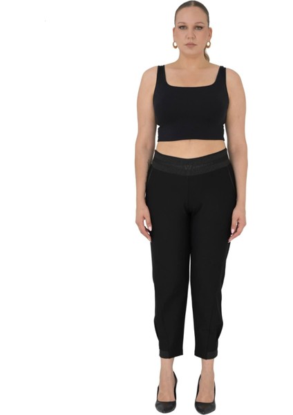 Kadın Büyük Beden Toparlayıcı Yüksek Bel Boru Paça Pantolon