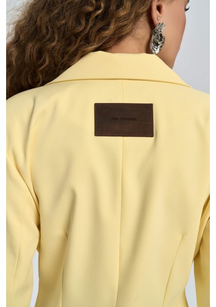 Briella Belden Oturtmalı Sarı Blazer