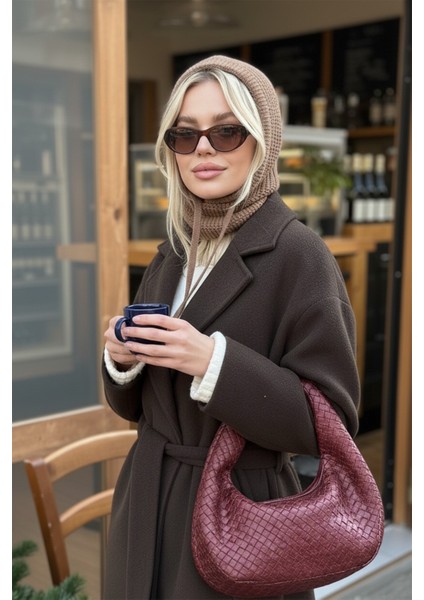 Kahve Triko Örgü Balaclava Bere Şapka indirimleri