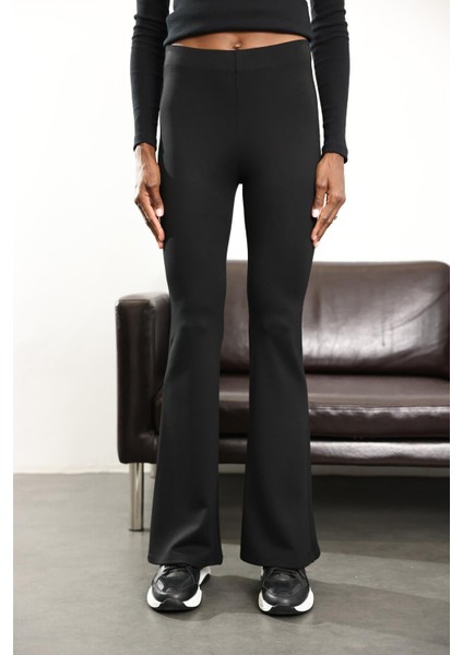 Siyah Ispanyol Paça Tayt Pantolon 2511 fırsatları