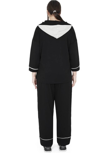 Kadın Büyük Beden Pamuk Alt Üst Uzun Kollu İkili Takım