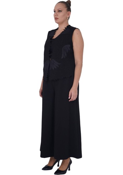 KadınKadın Büyük Beden Alt Üst Şık Yelekli İkili Takım