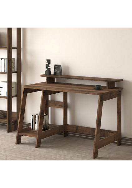 Country Ergonomik Çalışma Masası, Modern Bilgisayar Masası - Antik Ceviz modelleri