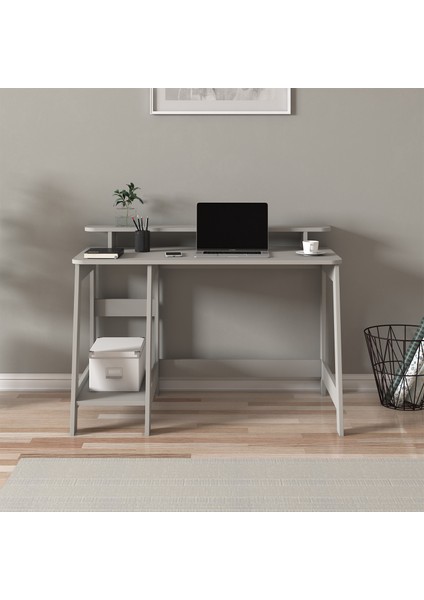 Country Ergonomik Çalışma Masası, Modern Bilgisayar Masası - Gri