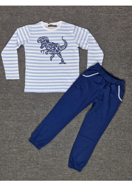 T-Rex Baskılı T-Shirt + Indigo Pantolon Takım
