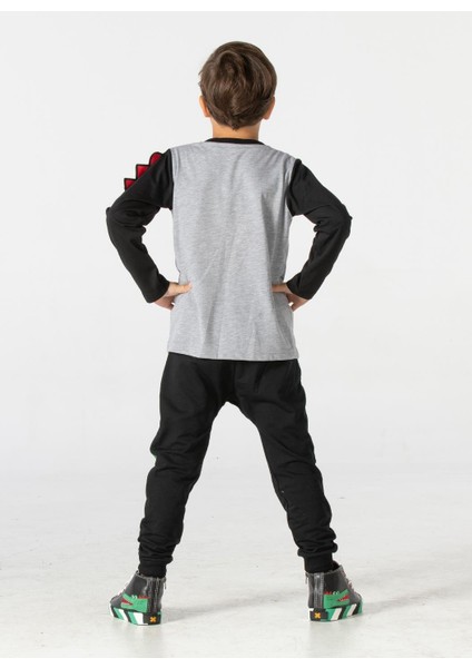 Crocos Siyah Erkek Çocuk Pantolon+T-Shirt Takım