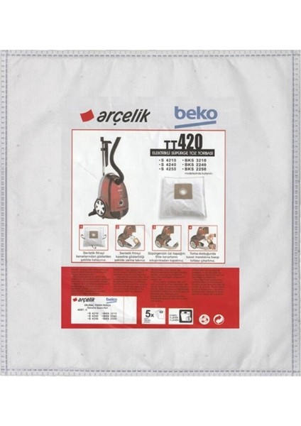 Uyumlu Bez Torba TT420 Jaguar Microban 5'li Set, Temiz ve Pratik Kullanım Sağlar