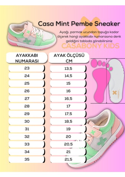 Casa Mint Pembe Kız Çocuk Sneakers