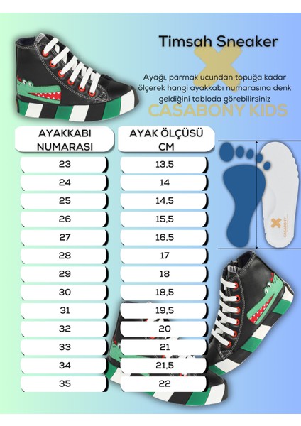 Timsah Ortopedik Destekli Siyah Erkek Çocuk Sneakers