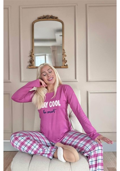 Lila Stay Cool Desenli Termal Kadın Pijama Takımı fiyatları
