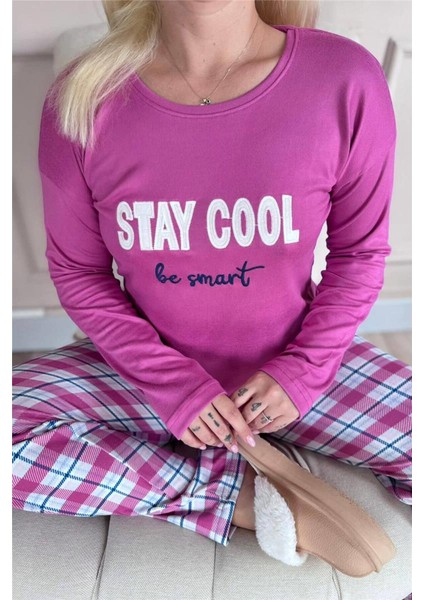 Lila Stay Cool Desenli Termal Kadın Pijama Takımı fırsatları