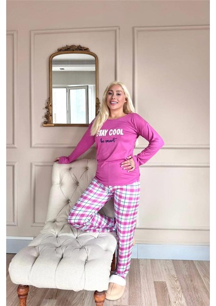 Lila Stay Cool Desenli Termal Kadın Pijama Takımı indirimleri