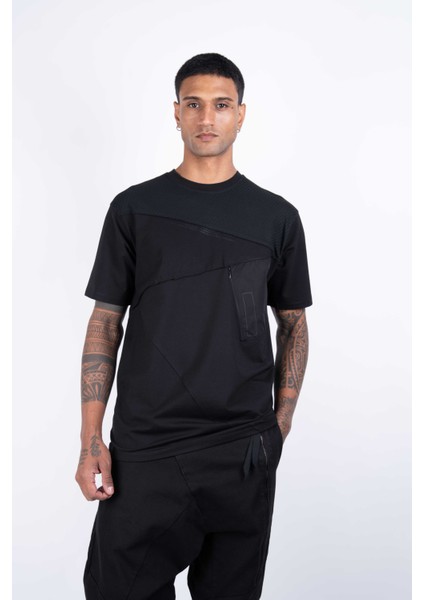 Kısa Kollu Baskılı Siyah Pamuklu T-Shirt fiyatları