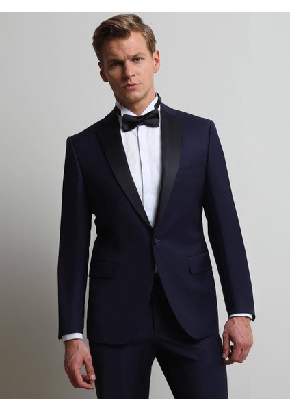 Saks Slim Fit Kelebek Yaka Dokuma Smokin Takım Elbise indirimleri