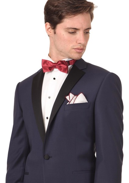 Saks Düz Slim Fit Kelebek Yaka Dokuma Smokin Takım Elbise fiyatları