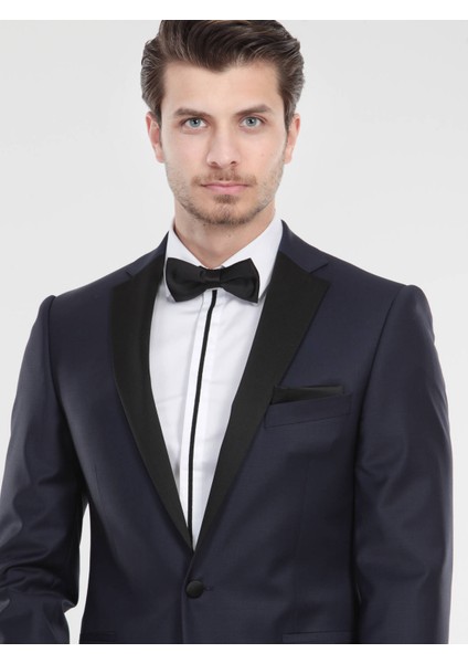 Saks Düz Slim Fit Kelebek Yaka Dokuma Smokin Takım Elbise indirimleri