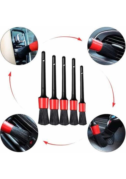 Msa-Shop Araç Içi LED Aksesuar 5 Farklı Detaylı Araba Temizlik Fırçası Oto Temizleme Fırçası fırsatları