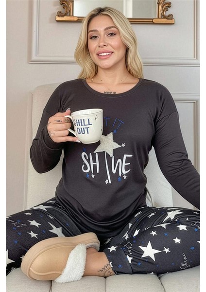 Shine Desenli Termal Kadın Pijama Takımı