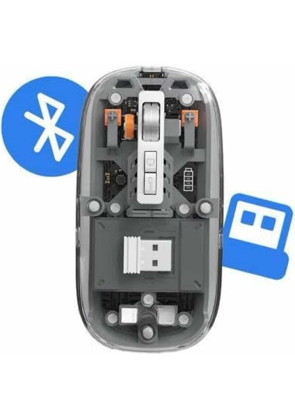 Msa-Shop Kablosuz Mouse Fare Şarjlı Bluetooth Wireless Çift Modlu Sessiz fırsatları