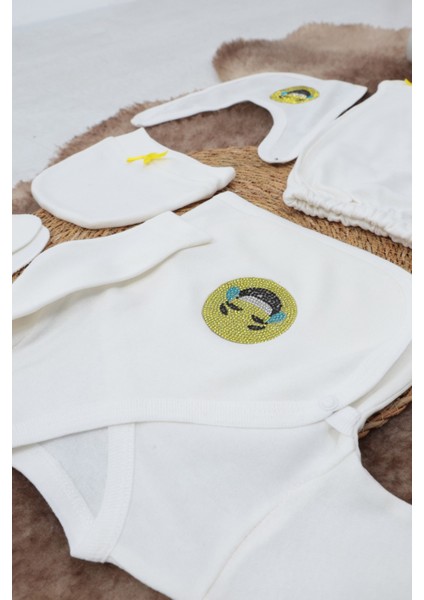 Sema Baby 5 Parça Gülen Surat Hastane Çıkışı Zıbın Seti 0-3 Ay fiyatları