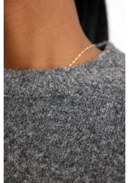 Antrasit Bisiklet Yaka Yumuşak Dokulu Triko 251297 modelleri