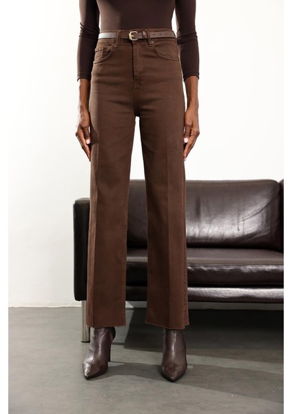 Acı Kahve Yüksek Bel Straight Fit Jean 513-03 fırsatları
