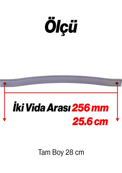 Akasya 256 mm 10LU Set Krom Gümüş Metal Mobilya Kulpu Çizgili Model Paslanmaz Sağlam Kulpları Kulbu fiyatları