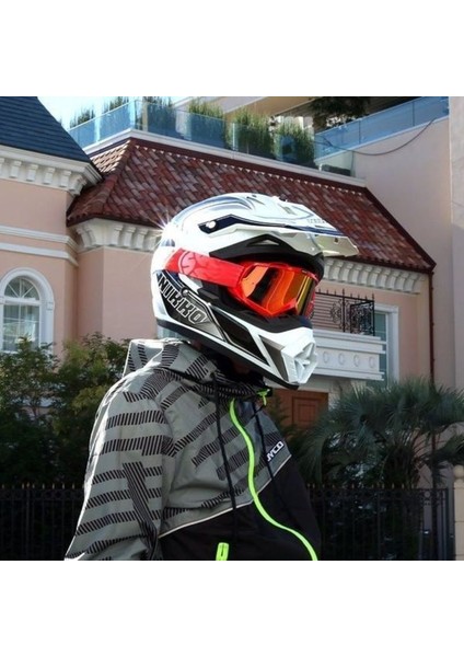 Motosiklet Kross Gözlüğü Lüx Mod Polikarbonat Lens Profesyonel Cross Gözlük Red fiyatları