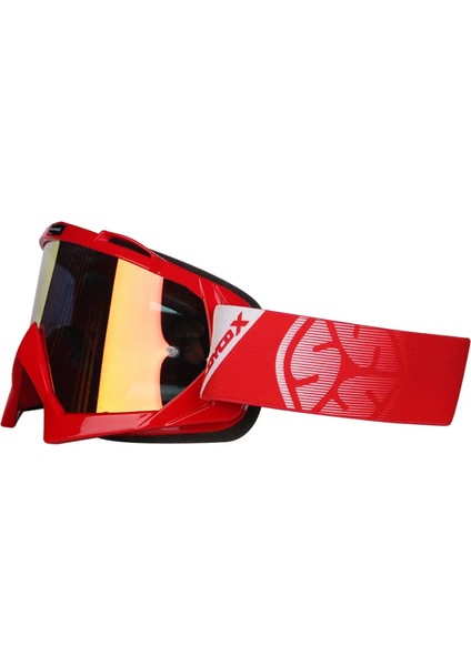 Motosiklet Kross Gözlüğü Lüx Mod Polikarbonat Lens Profesyonel Cross Gözlük Red fırsatları