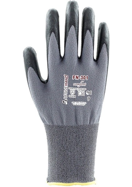 Fn 301 Comfort No:9 Köpük Nitril Kaplı Polyester Likra Eldiven