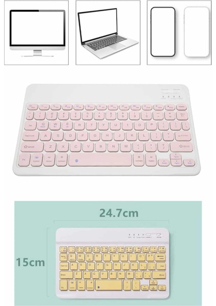 Msa-Shop Kablosuz Bluetooth Bağlantılı Taşınabilir Q Klavye Tüm Cihazlara Uyumlu modelleri