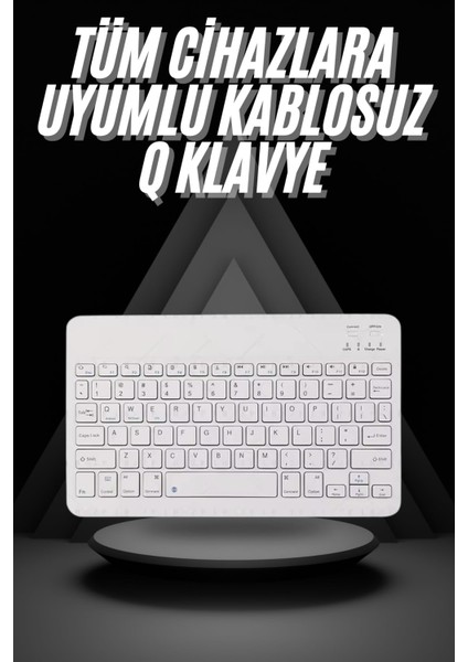 Msa-Shop Q Klavye Türkçe Bluetooth Klavye Tüm Cihazlara Uyumlu Kablosuz
